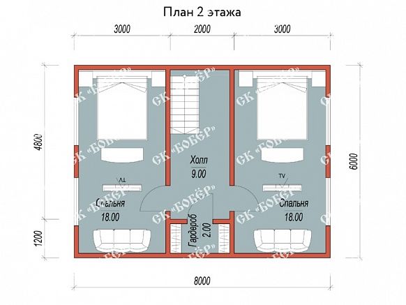 Сруб из бруса 7.5х8. фото